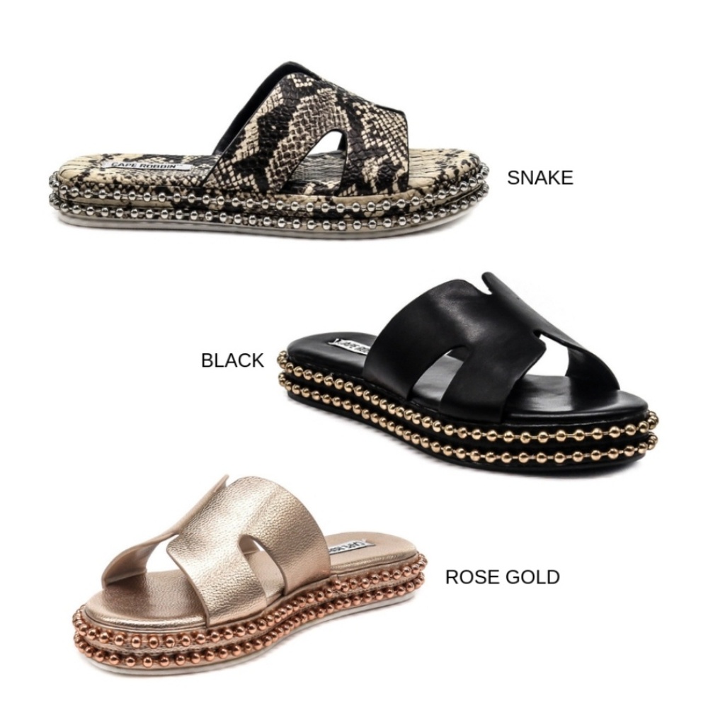 Cape Robbin RUSH Flat Slides Sandals Snake Color - Picture 5 of 8